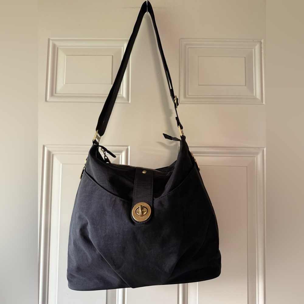 Baggallini Woman’s Black Shoulder/ Hobo/Crossover Bag Purse Nylon
